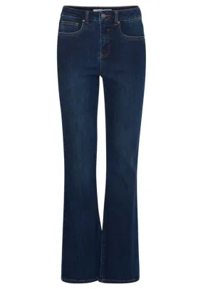 Denim Wide Leg Jeans - Dark Blue Denim