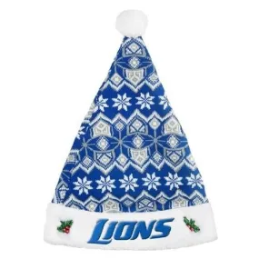 Detroit Lions NFL Team Logo Holiday Knit Santa Hat