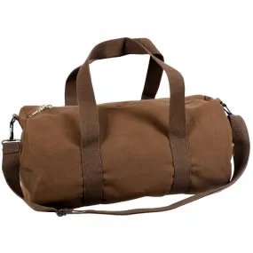 Earth Brown Heavyweight Cotton Canvas Duffle Bag Sports Gym Shoulder & Carry Bag 19"x9"x9"