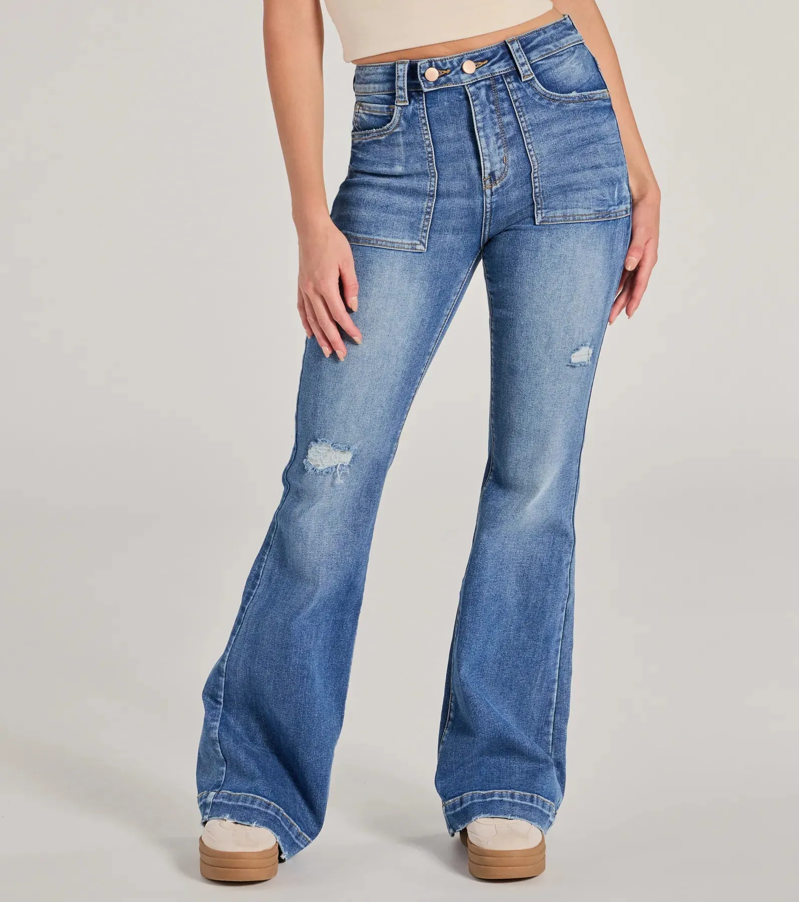 Easy Favorite Mid-Rise Flare Denim Jeans