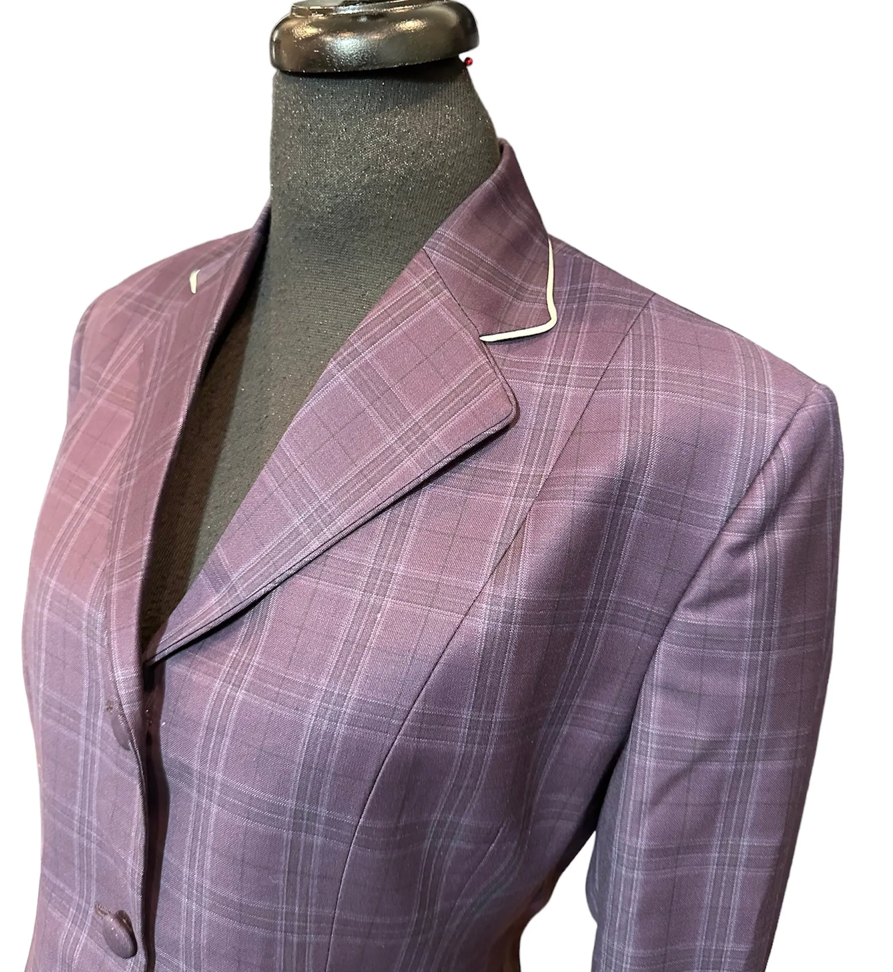 English Show Coat Plum plaid “one only”