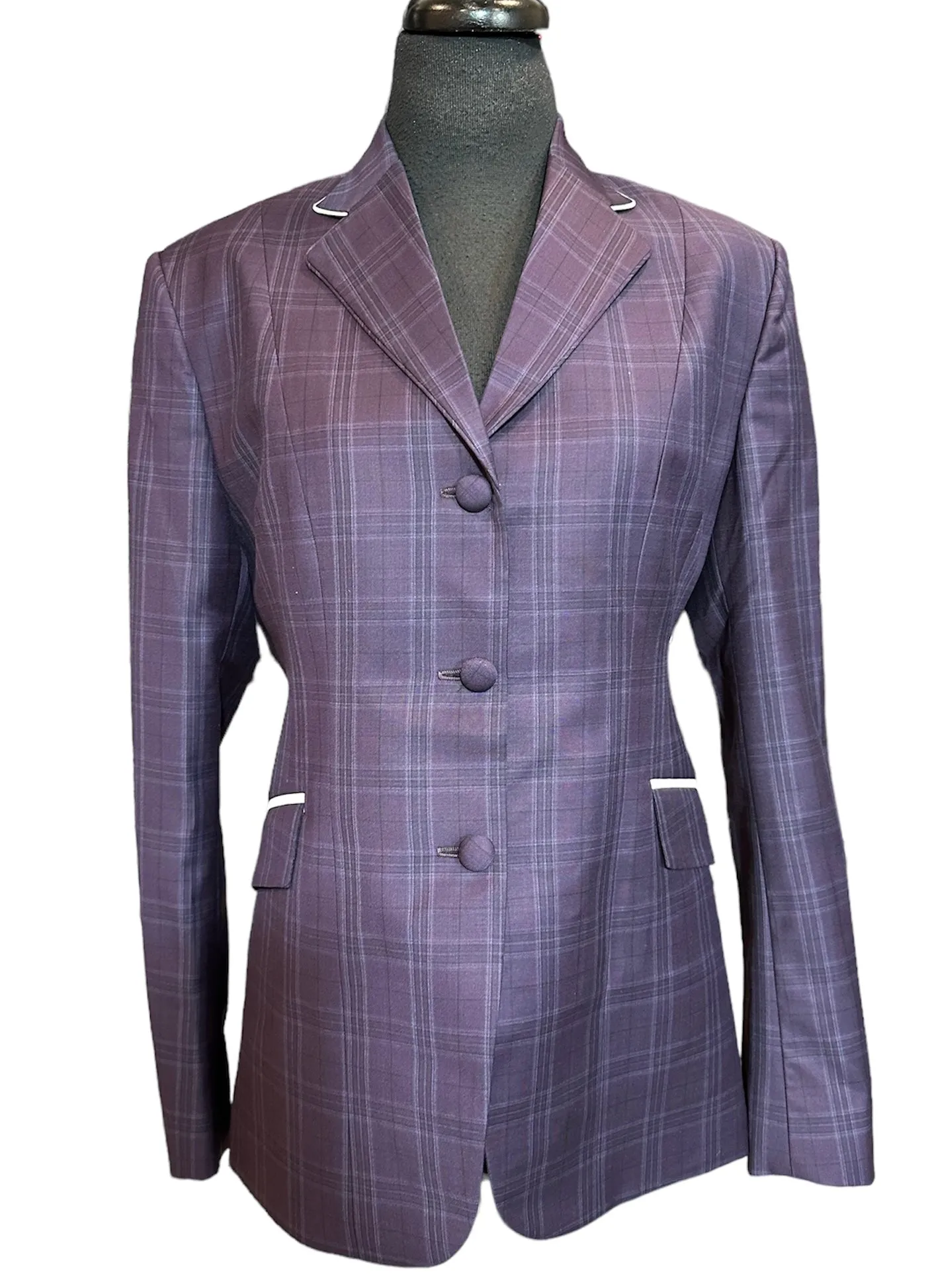 English Show Coat Plum plaid “one only”