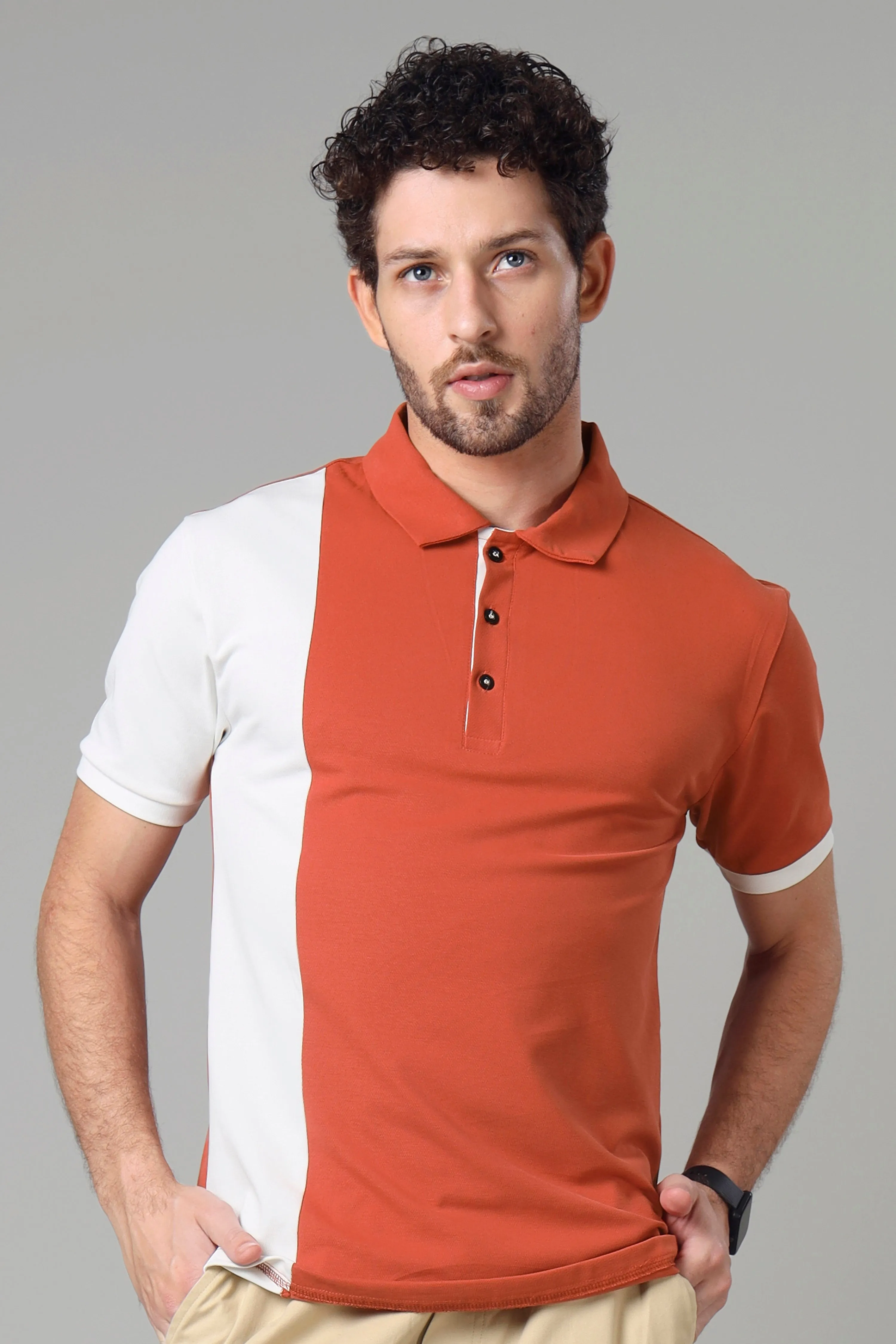 Exclusive Burnt Orange Smart Polo T-Shirt For Men