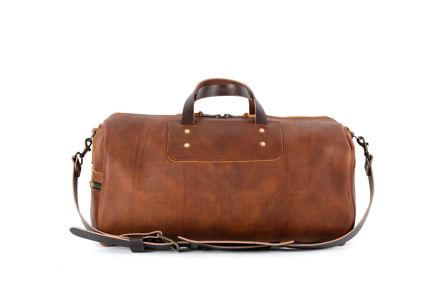 EXPEDITION LEATHER DUFFLE BAG - WEEKENDER - SADDLE