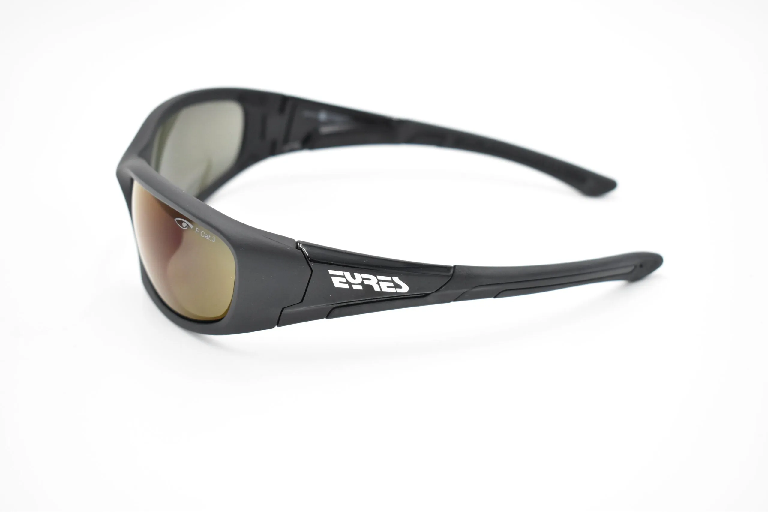 Eyres Bercy Matt & Shiny Black Frame, Polarised Grey Blue Mirror Lens 150-MS1-PGWBM