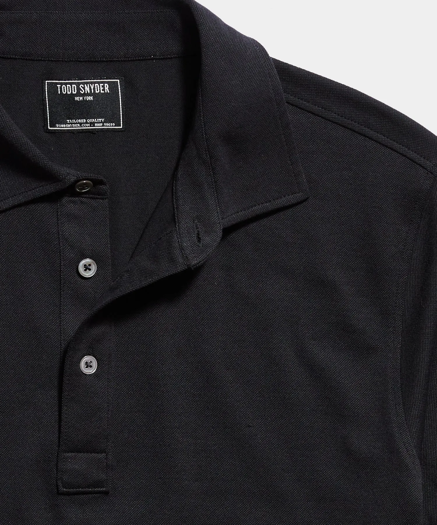 Fine Pique Polo in Black