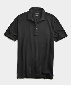 Fine Pique Polo in Black