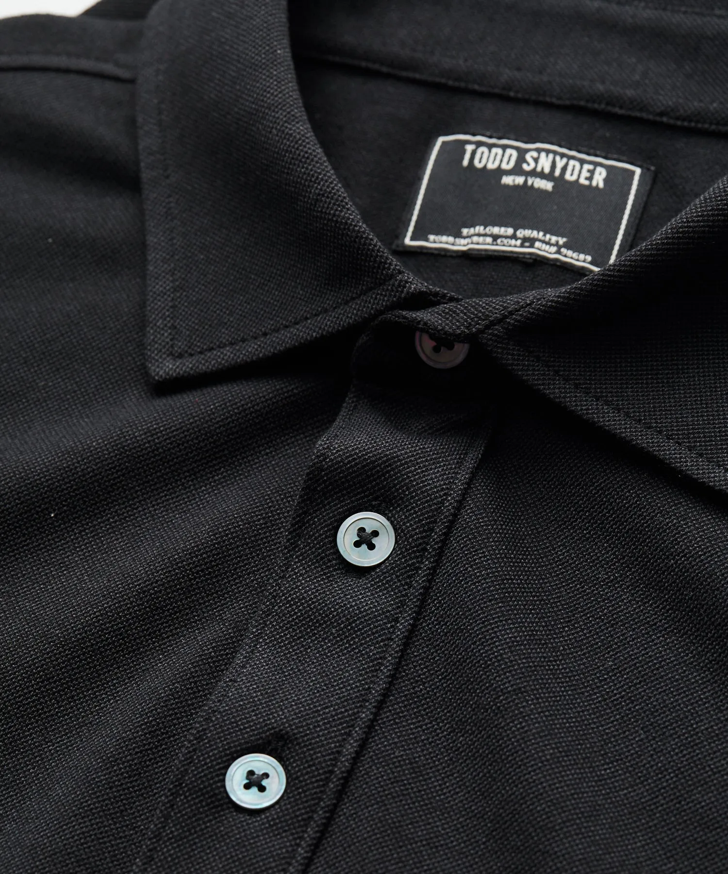 Fine Pique Polo in Black