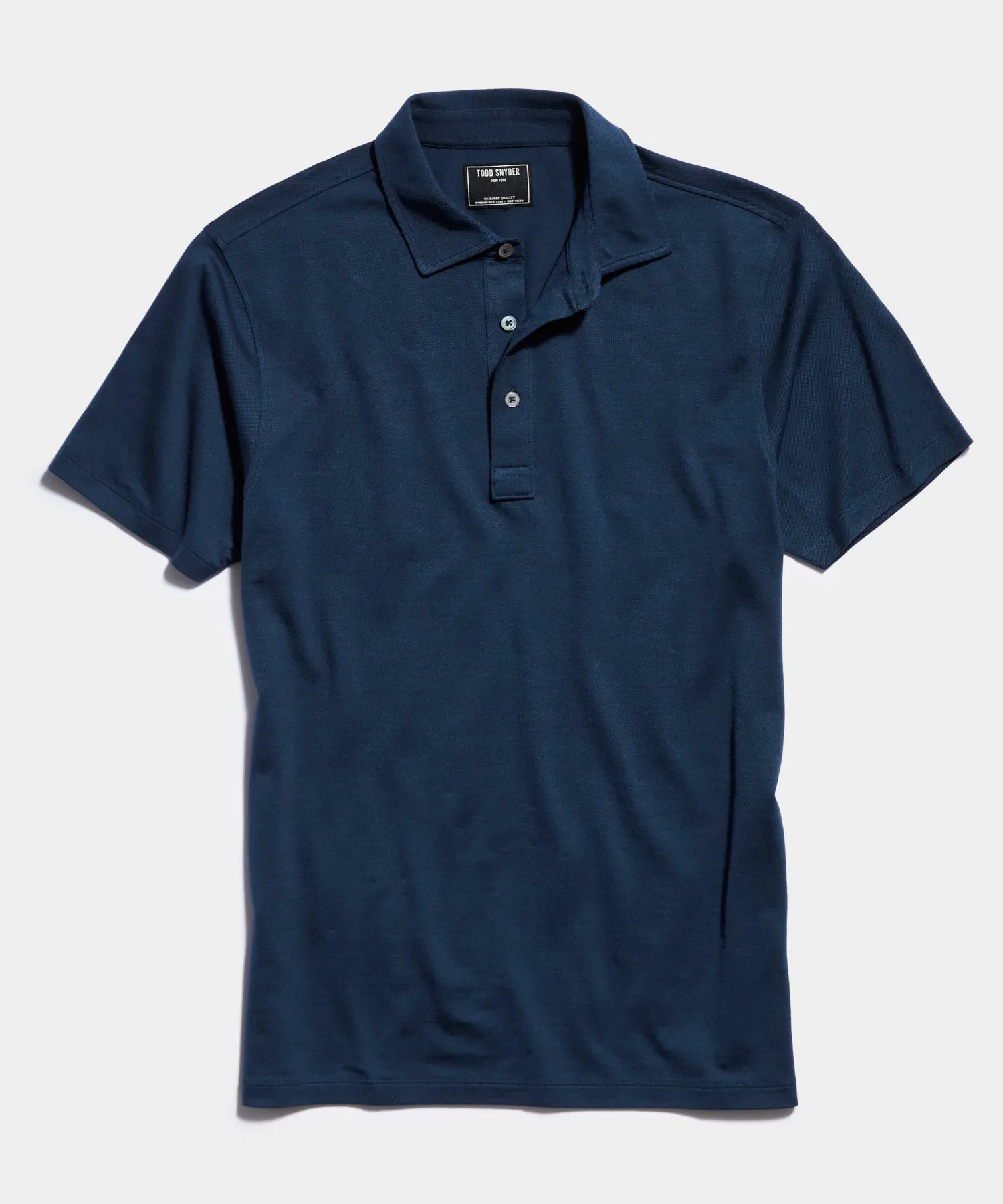 Fine Pique Polo in Navy