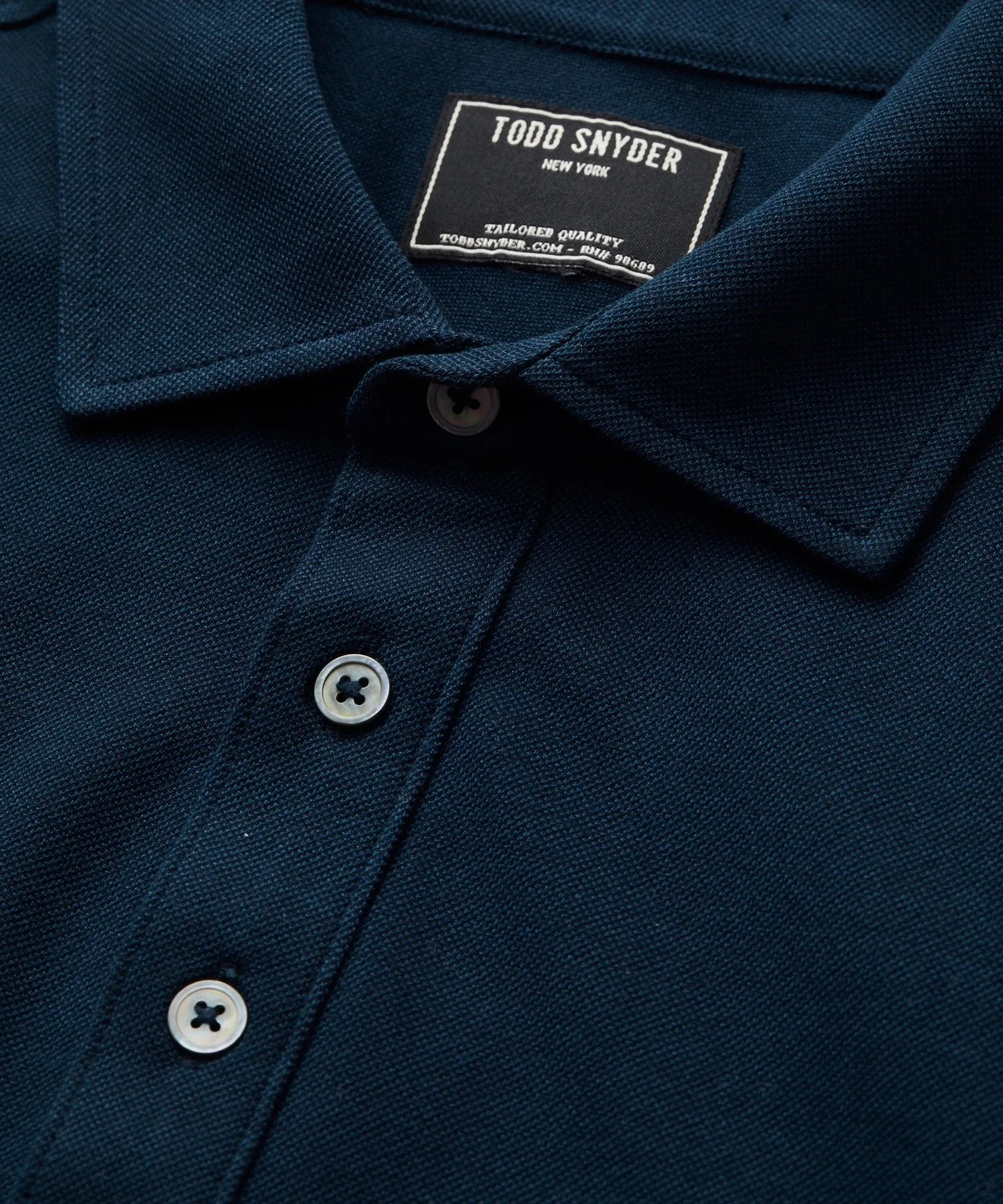 Fine Pique Polo in Navy