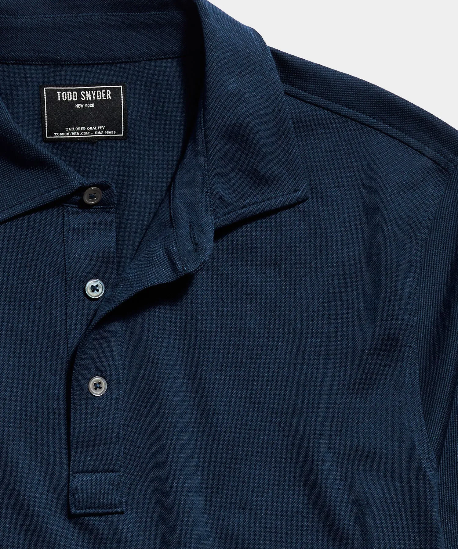 Fine Pique Polo in Navy