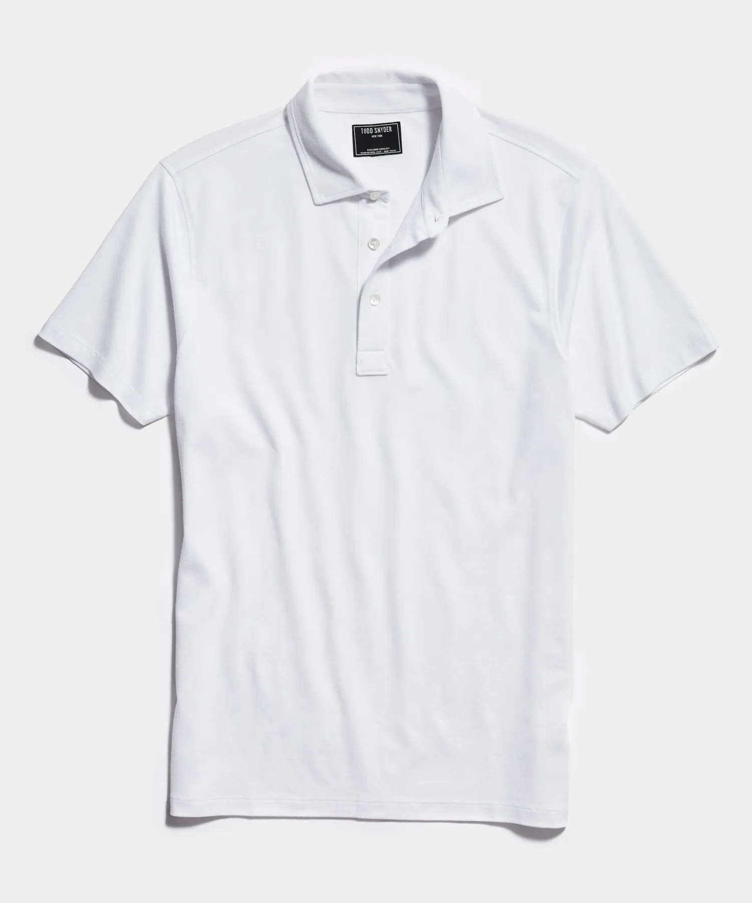 Fine Pique Polo in White