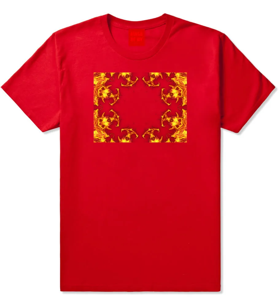 Flames of Fire Gold Frame T-Shirt