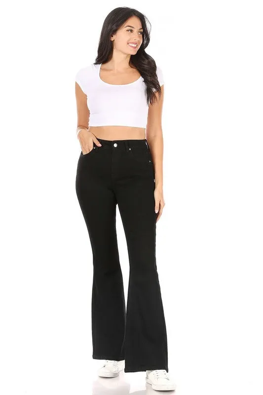 Flare Stretch Black Denim Jeans