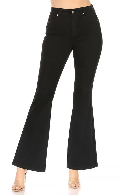 Flare Stretch Black Denim Jeans