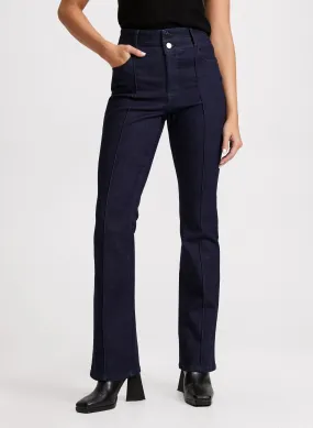 Flared Pintuck Jeans