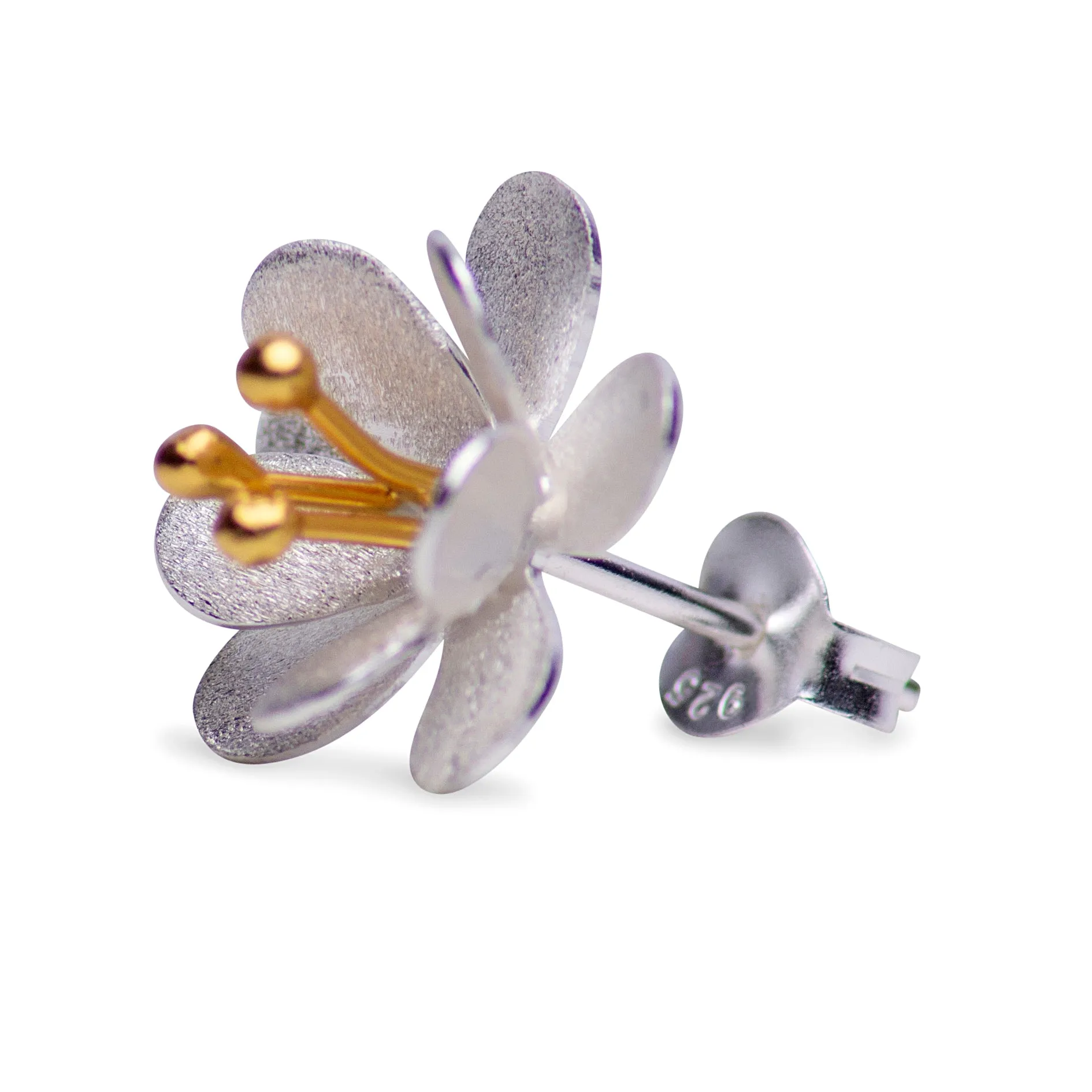 Floral Silver Earrings