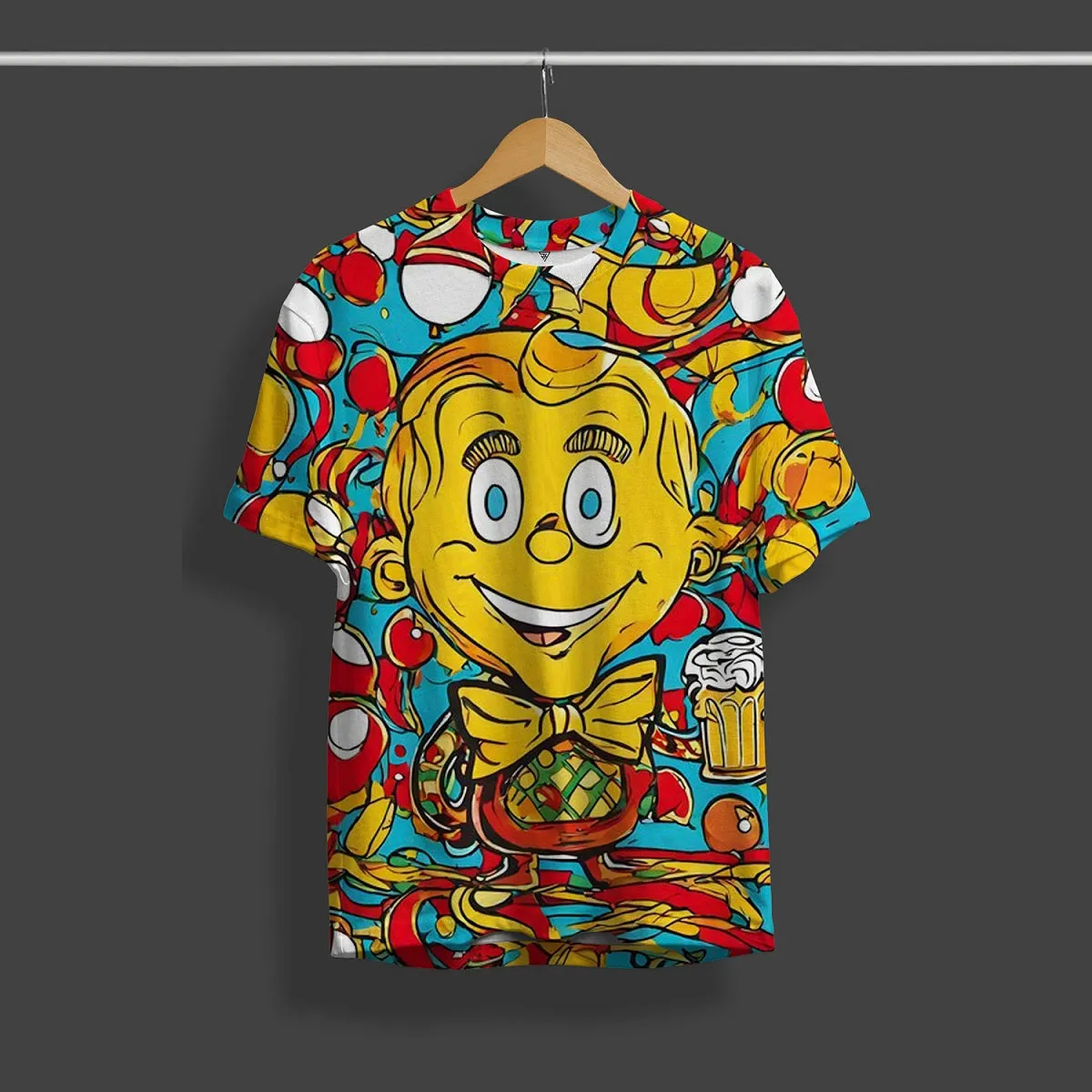 Gaga Boy Full Print Round Neck T-Shirt