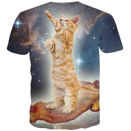 Galaxy T-shirt Men Animal Tshirts Casual Cat T shirts Funny Hip Hop T-shirts Graphic Funny T-shirts 3d Short Sleeve summer Mens