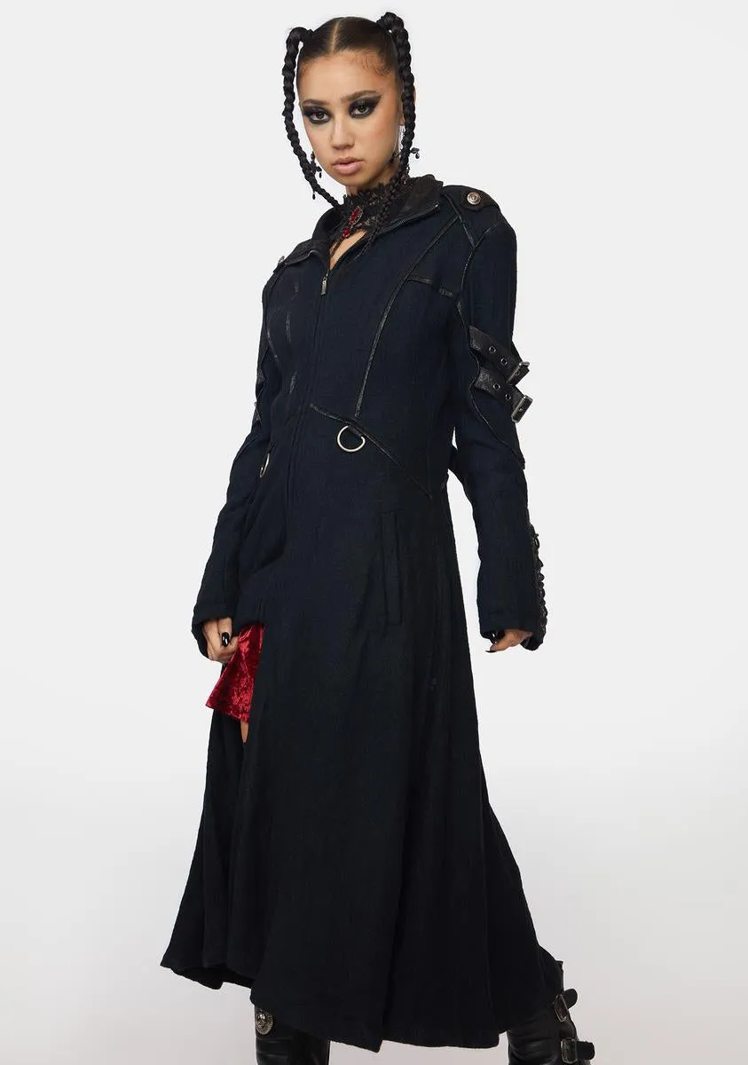 Goth Buckle Long Trench Coat