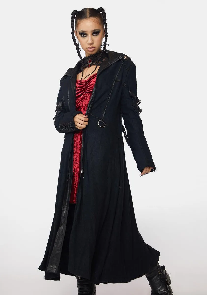 Goth Buckle Long Trench Coat