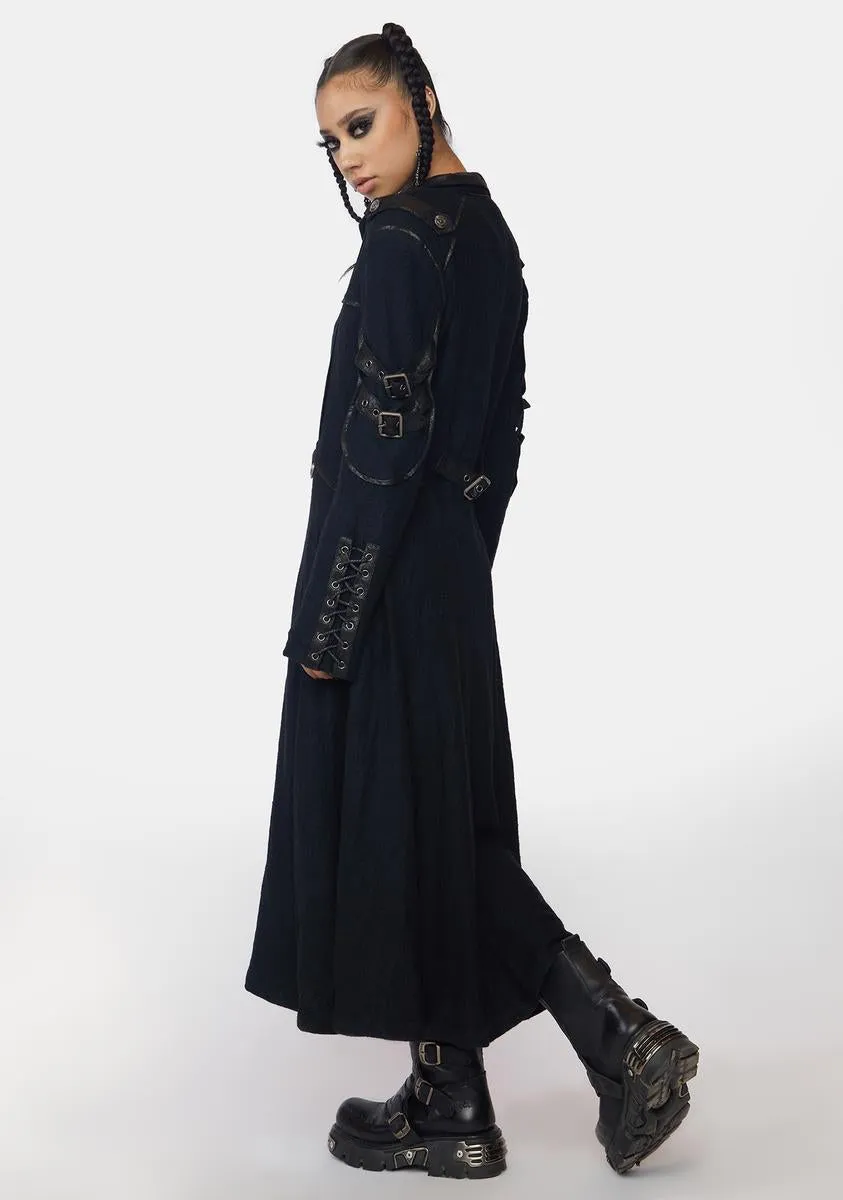 Goth Buckle Long Trench Coat