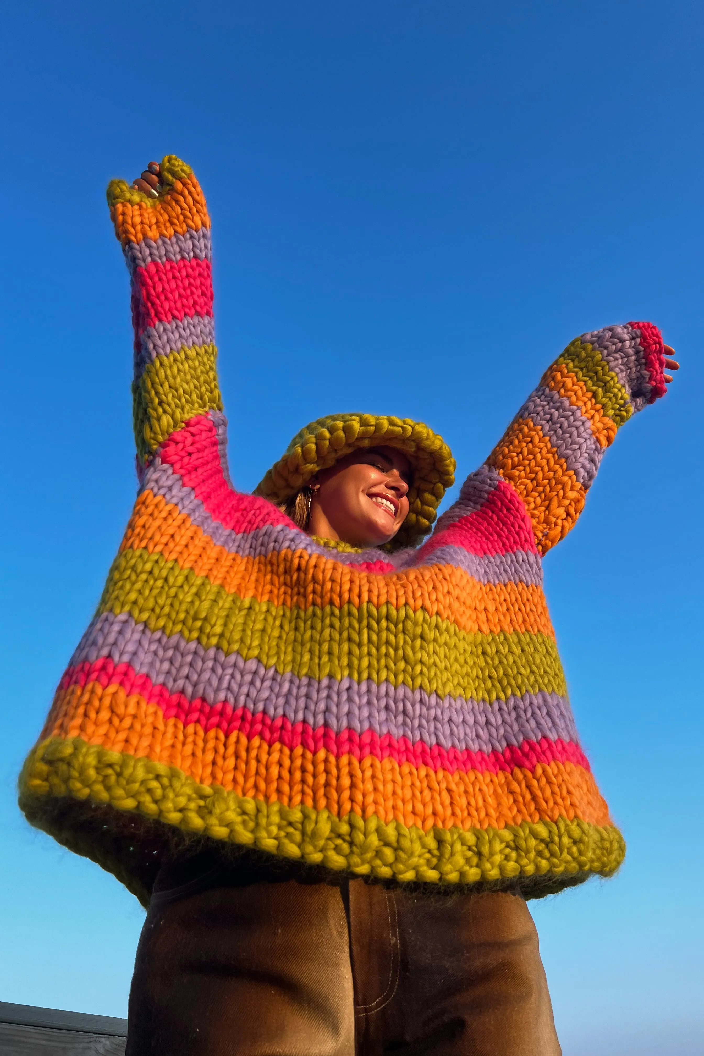 Green Colossal Knit Mushroom Hat