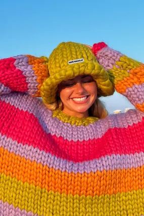 Green Colossal Knit Mushroom Hat