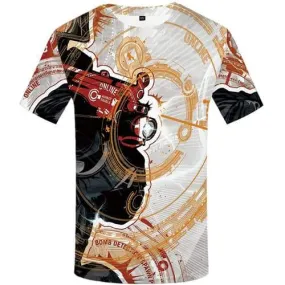 Gun T shirts Men Cartoon Shirt Print War T-shirts 3d Psychedelic Tshirts Cool Gothic T-shirts Graphic Short Sleeve Full Print