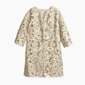 H&M Lace Structured Duster Coat Gold SIZE  10