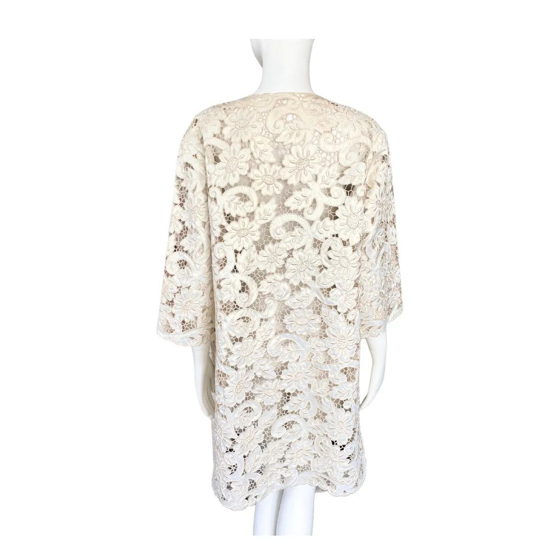 H&M Lace Structured Duster Coat Gold SIZE  10