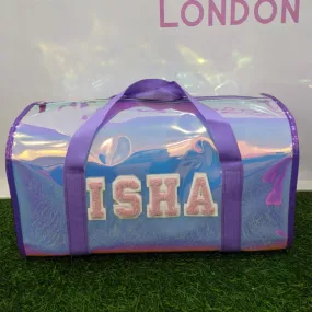 Hamster LondonShiny Classic Duffle Bag Purple With Personalization Sticker