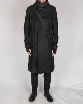 Harnessed zip up cotton coat