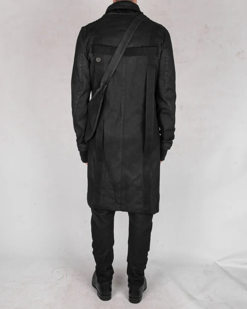 Harnessed zip up cotton coat