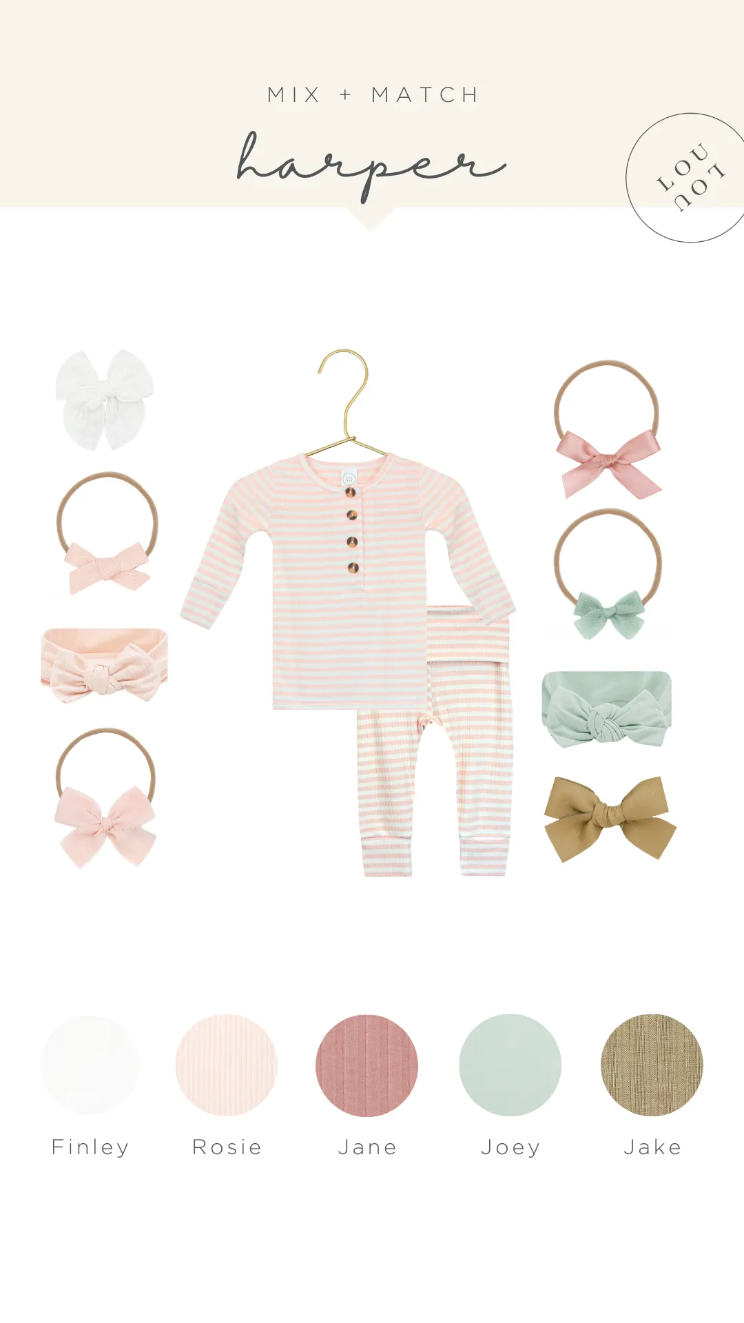 Harper Ribbed Newborn Headband Bundle (Gown)