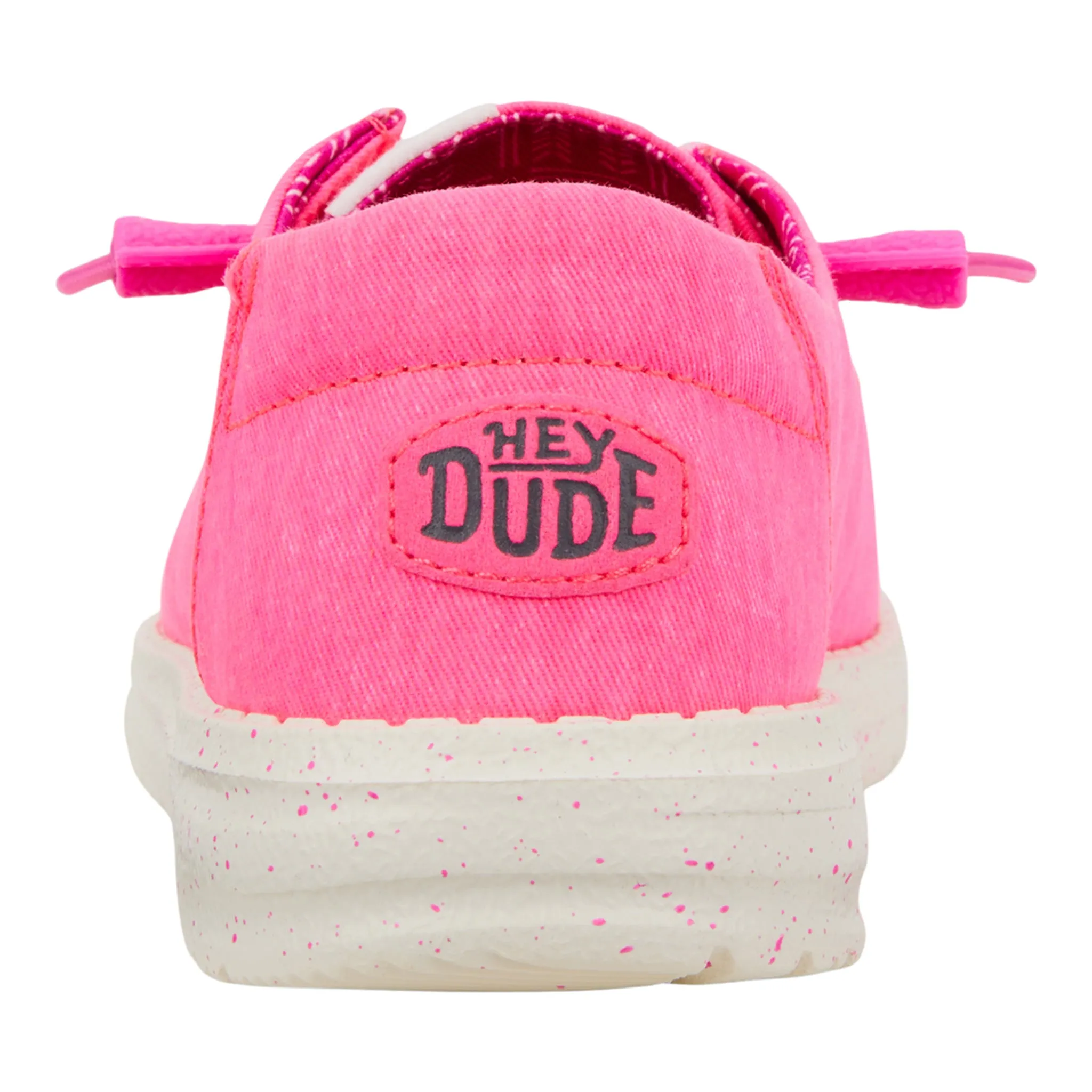 Hey Dude Wendy Neon Pink Stretch Canvas Shoes