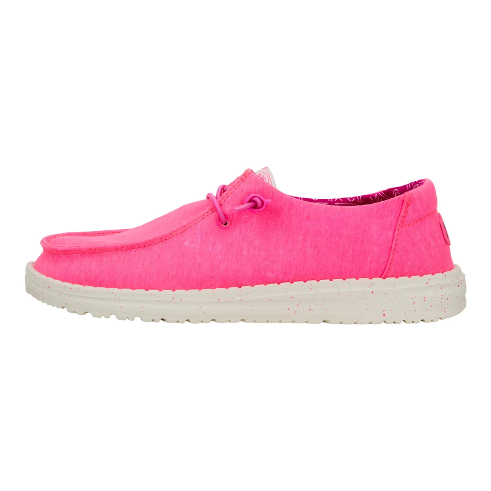 Hey Dude Wendy Neon Pink Stretch Canvas Shoes