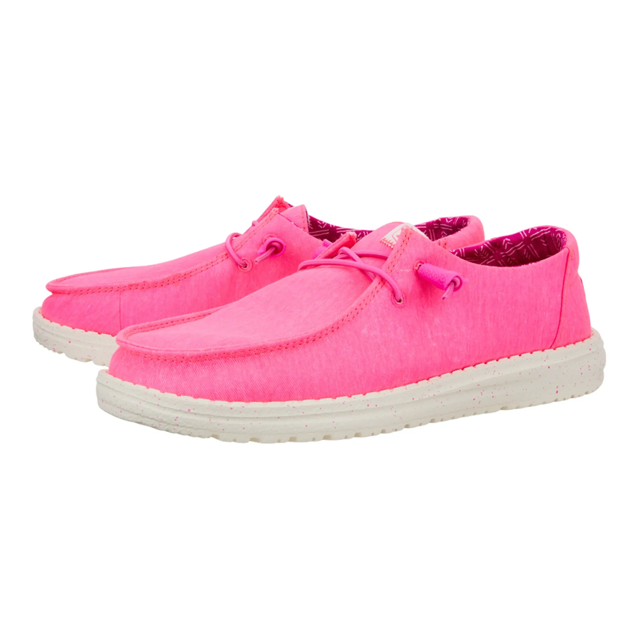 Hey Dude Wendy Neon Pink Stretch Canvas Shoes