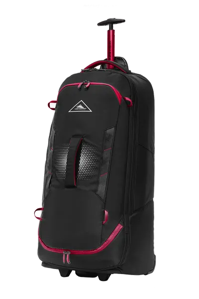 High Sierra - Composite V4 84cm Large RFID Wheeled Duffle With Backpack Straps - Black/Red