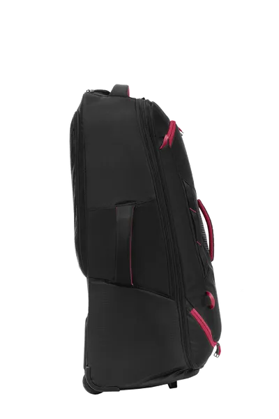 High Sierra - Composite V4 84cm Large RFID Wheeled Duffle With Backpack Straps - Black/Red