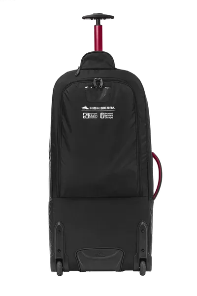 High Sierra - Composite V4 84cm Large RFID Wheeled Duffle With Backpack Straps - Black/Red