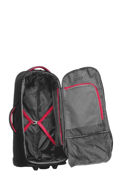 High Sierra - Composite V4 84cm Large RFID Wheeled Duffle With Backpack Straps - Black/Red