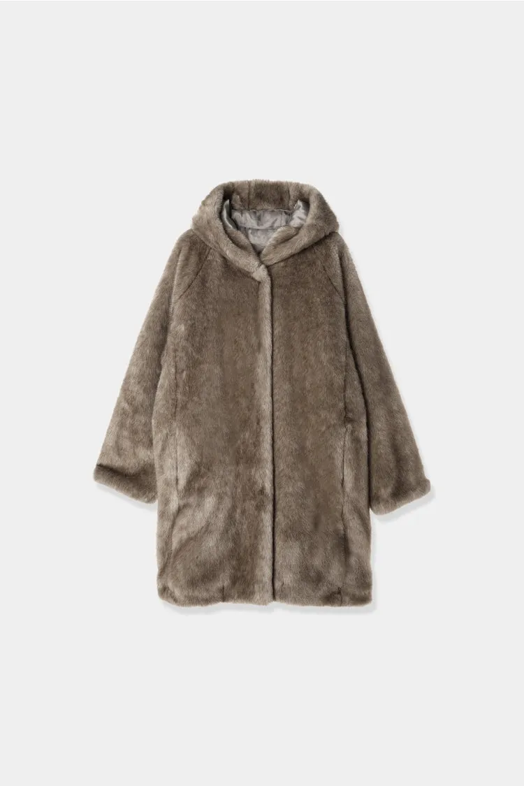 hoodie fur coat