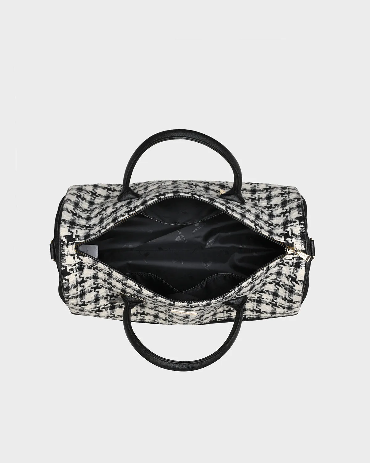 Houndstooth Duffle Bag in Black & White