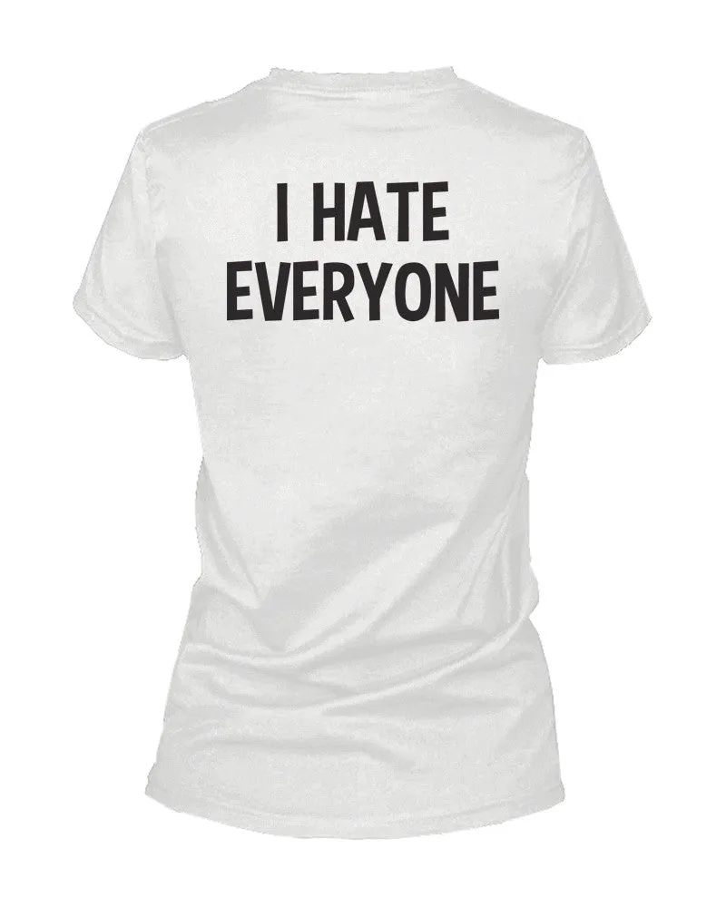 I Hate Everyone Back Print Women's Shirts Graphic Tshirt Short Sleeve Tees