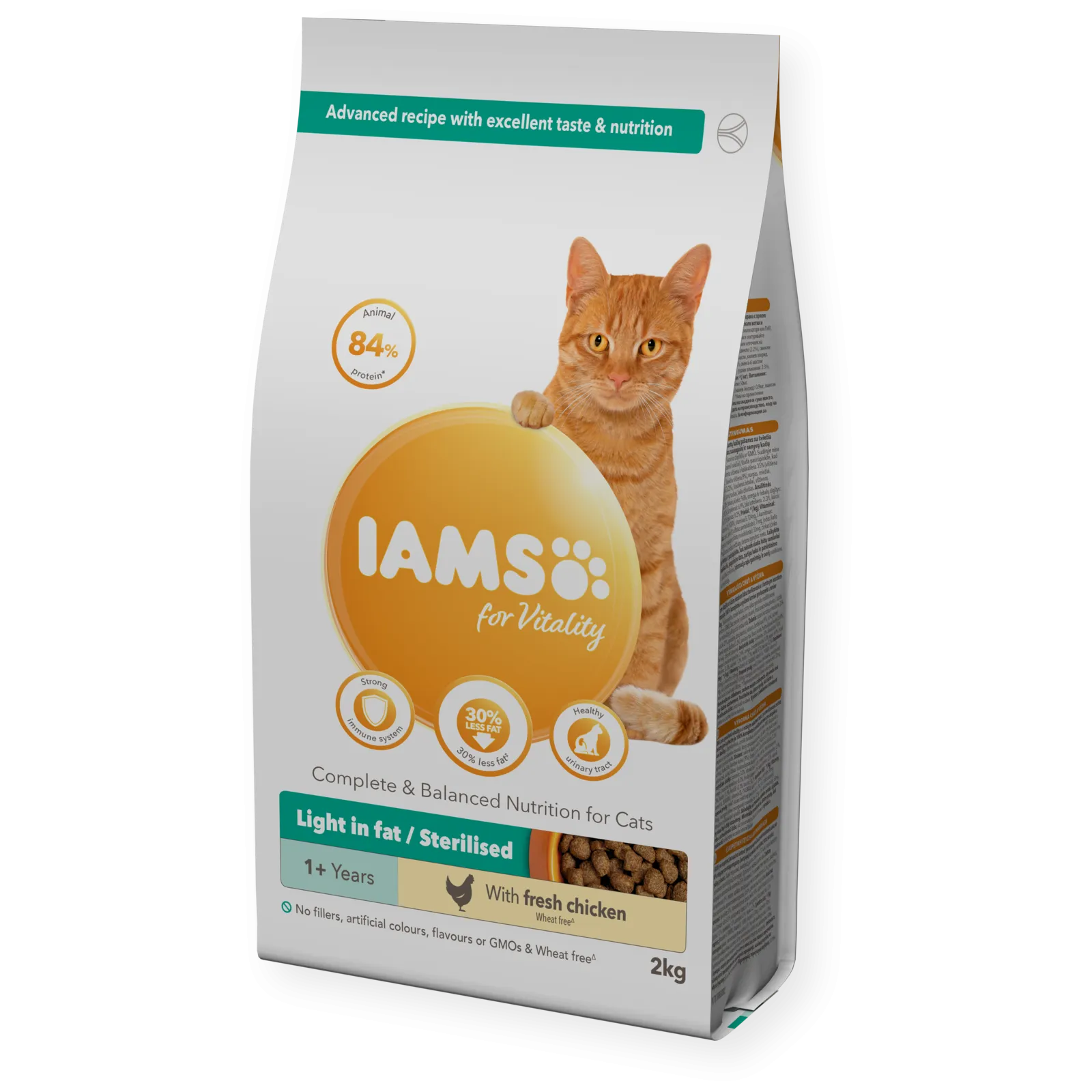 Iams for Vitality Light in fat/Sterilised Adult/Senior Fresh Chicken 2kg