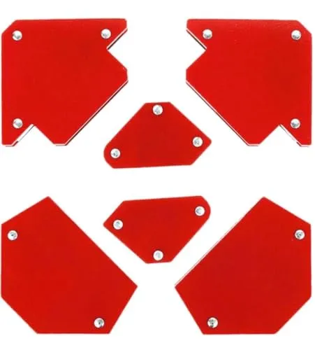 Indian Trader Welding Magnet Set, 6 Pieces, X-Shaped Metal Sheeting, Red