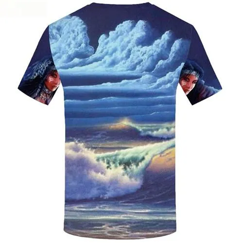 Indians T-shirt Men Beauty Tshirt Printed Cloud Shirt Print Mountain Tshirts Casual Short Sleeve summer Mens Tee Top Slim O-Neck