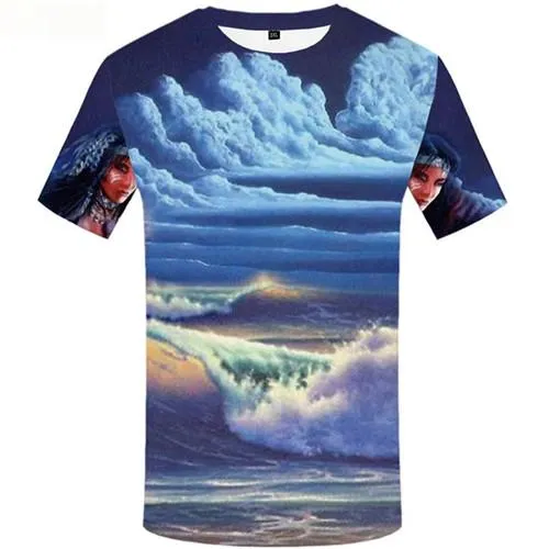 Indians T-shirt Men Beauty Tshirt Printed Cloud Shirt Print Mountain Tshirts Casual Short Sleeve summer Mens Tee Top Slim O-Neck