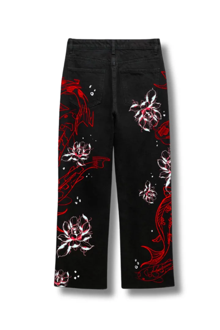 ‘JAPANESE KOI FISH' VALKYRE JEANS